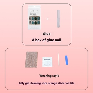 Uñas Postizas Cuadradas de ABS con Diseño Navideño, Estilo Dulce para Estudiantes, Cobertura Completa, Puntas Artificiales para Manicura - Product Image 6