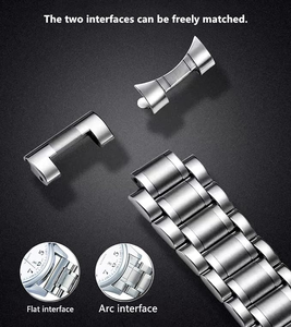 Металлический ремешок для часов из нержавеющей стали 20 мм 22 мм 24 мм браслет для мужчин с изогнутыми сменными полосами - Product Image 2