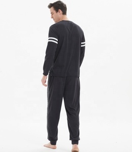 Pyjama 100% coton pour hommes, vêtement de nuit, haute qualité, vente en gros, d'usine, pour la maison, 2 pièces - Product Image 5