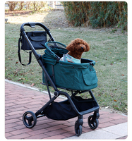 Offre Spéciale Double poussette Oxford respirant double poussette pour animaux de compagnie pour chiens et chats détachable fonction de pliage à une main pour le voyage