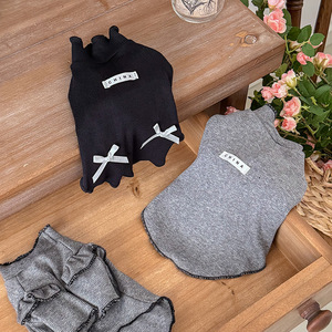 Camiseta elegante de estilo coreano en negro y gris para perros, gatos, perros pequeños, Teddy, Bichon Frise - Product Image 3