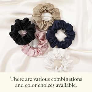 Vente en gros Chouchous pour cheveux en satin de soie de couleur unie pour femme Vente en gros Cravates pour cheveux en soie personnalisés - Product Image 3
