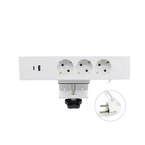 3AC EU power outlets USB A and USB C fast charing port table clamp socket furniture power strip