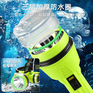 Lampe frontale de plongée rechargeable au lithium-ion, faisceau puissant, étanche, pour la pêche nocturne en extérieur - Product Image 3