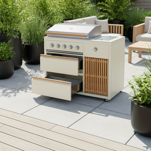 Cucina Modulare Esterna Estiva per Campeggio, Set con Comodi Barbecue e <span class=keywords><strong>Forno</strong></span> per Pizza per Avventure all'Aperto - Product Image 1