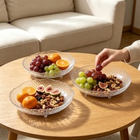 Bol à fruits moderne en verre ondulé festonné, plat de service pour desserts, collations, fêtes, mariages, buffets, décoration de table à la maison, compatible lave-vaisselle