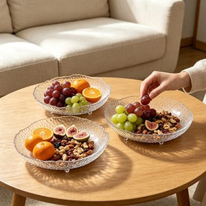 <span class=keywords><strong>Bol</strong></span> à fruits moderne en verre ondulé festonné, plat de service pour desserts, collations, fêtes, mariages, buffets, décoration de table à la maison, compatible lave-vaisselle - Product Image 5