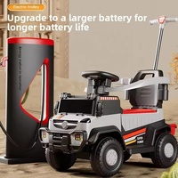 Nouvelle Voiture Électrique en Plastique pour Enfants, pour Garçons et Filles de 1 à 3 Ans, avec Barre de Poussée à Quatre Roues, Télécommande et Batterie