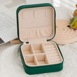 Customizable logo Mini PU Leather Travel Jewelry Packaging High Quality Jewelry <b>Box</b> for Gifts - Product Image 3