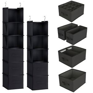 Multi-Layer Large Capacity Dustproof Cover Non-Woven Hanging Foldable Clothes Organizer Washable Room Storage American Style - Product Image 2