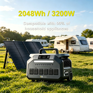 Estación de energía solar portátil fuera de la red con batería LiFePO4 de 2048wh y 3200w, con panel solar de 100/200/400/500W, para respaldo de energía en el hogar y emergencias. - Product Image 1