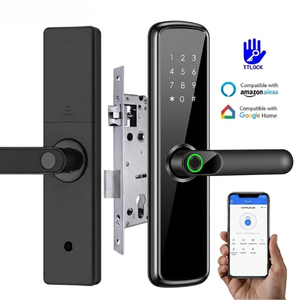 Serrure intelligente Tuya <span class=keywords><strong>WIFI</strong></span> TTLOCK avec reconnaissance d'empreintes digitales, sans clé, avec carte et mot <span class=keywords><strong>de</strong></span> <span class=keywords><strong>passe</strong></span>, semi-automatique - Product Image 1