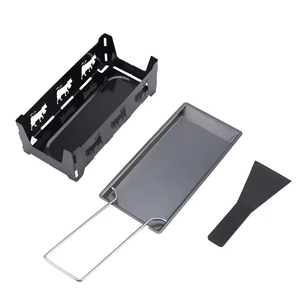 Ensemble de <span class=keywords><strong>raclette</strong></span> pliable avec poignée en bois, mini-grill antiadhésif pour fromage et thé, avec spatule pour l'extérieur - Product Image 5