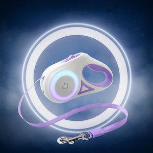 Laisse rétractable automatique multifonctionnelle pour animaux de compagnie avec lumières LED à dégagement rapide et laisse durable pour chien, fourrure et écharpe décorées - Product Image 5