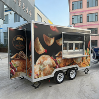 Camion à pizza entièrement personnalisé de 350 cm, cuisine mobile, chariot de nourriture, chariot de vente de hamburgers, de glaces, remorque alimentaire