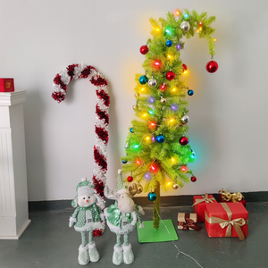 Nouvel arbre de Noël vert créatif avec des décorations de boules de Noël et des lumières, décoration de Noël pour la maison - Product Image 5