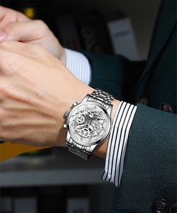 Nouvelle <span class=keywords><strong>montre</strong></span> à quartz haut de gamme pour homme 2025, bracelet en acier, calendrier, chronomètre, <span class=keywords><strong>cadran</strong></span> <span class=keywords><strong>noir</strong></span> et blanc lumineux - Product Image 6