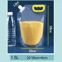 Pochettes Doypack transparentes personnalisées de 1,5 L/2,5 L/5 L pour eau potable liquide avec bec verseur et poignée