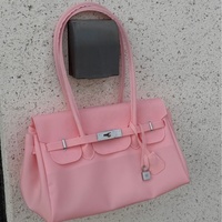 Sac fourre-tout à bandoulière en PVC style horizontal, motif Jelly Firkin, avec fermeture à sept caractères, article tendance estival