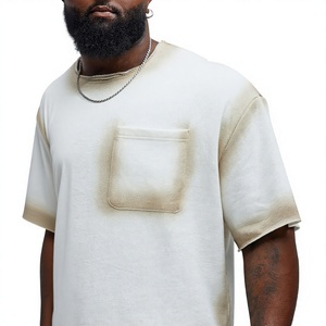 Custom Oversized Pocket T Shirt Men Heavyweight Cotton Vintage Washed <b>White</b> Boxy Fit Drop Shoulder Streetwear <b>Tee</b> - Product Image 4