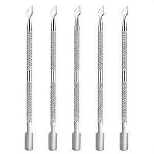 Stainless Steel <b>Nail</b> Cuticle Pusher Set Dual-End Flat Reusable Manicure & Pedicure <b>Tool</b> - Product Image 1