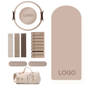 Kit de fitness personnalisé avec logo : ballon de yoga, anneau de Pilates, poids de cheville en silicone, bande de résistance pour étirements, kit de Pilates - Product Image 2