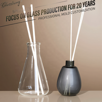 Bouteilles diffuseurs coniques en verre personnalisées en usine, de 50 ml à 300 ml, flacons en verre vides pour aromathérapie, couleur et logo personnalisables