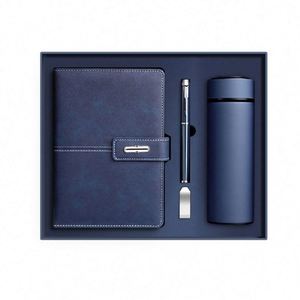 Promotional Stationery Set Custom Black Notebook with Box Thermos Cup <b>Journal</b> Gift Set With Pen Gifts Notebook Gift Box - Product Image 1