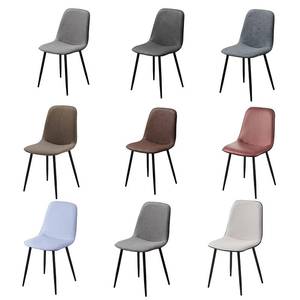 Modern Design Factory Direct Sale <b>Grey</b> Fabric <b>Velvet</b> Dining <b>Chair</b> with Upholstered Seat and Back - Product Image 1