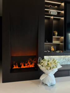 Modern Luxury Fireplace <strong>TV</strong> Cabinet <strong>Wall</strong> with Built-In Display Shelves <strong>for</strong> Living Room Entertainment, Storage &amp; Ambient Heating - Product Image 3