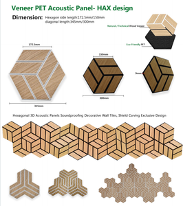 Panel Acústico Hexagonal de Madera de Alta Densidad, Paneles Acústicos de Madera Hexagonales Ignífugos para Hoteles y Hogares - Product Image 2