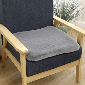Coussin de siège en fausse fourrure de lapin, carré 45x45cm, coussin de chaise extra doux pour bureau, voiture, utilisation automne-hiver - Product Image 1