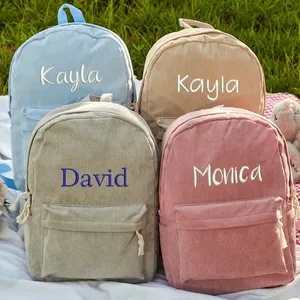 Corduroy Backpack School Diaper Bag Kids 6colors Casual Sports Kids Velvet Backpack