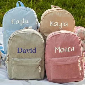 Mochila de pana, bolsa de pañales escolar para niños, 6 colores, Mochila deportiva informal de terciopelo para niños