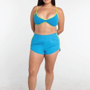 OEM Athletic Two-Piece Tennis Set Quick-Dry <b>Polyester</b> Sports <b>Shorts</b> and Breathable Tops with Contrast Hems for Bra Workouts - Product Image 3