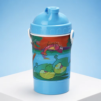 Bouteille à paille réutilisable 3D style dessin animé, idéale pour la rentrée scolaire, compatible eau bouillante, pour enfants et camping