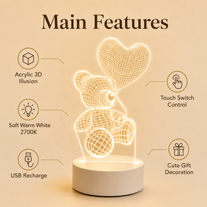 定制亚克力 3D 幻象 LED 夜灯 USB 台灯，适合儿童房间装饰和礼品 LED 夜灯台灯 - Product Image 5