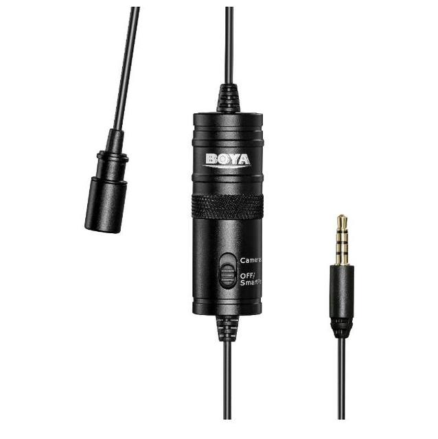By-m1 Lavalier Microphone Lapel Clip-on Omnidirectional Condenser Mic 3.5mm 6m Cable For Smartphone Dslr Camcorder
