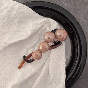 Pince à cheveux en plastique de 11 cm <span class=keywords><strong>pour</strong></span> filles, style doux, pince requin avec perles, barrettes <span class=keywords><strong>pour</strong></span> <span class=keywords><strong>chignon</strong></span>, accessoires de coiffure - Product Image 4
