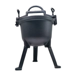 Pentola Olandese in Ghisa a Tre Gambe da 4,5L, Caldaio da Caccia, Pentola per Carne, Kociolek Zeliwny con Coperchio in Vetro - Product Image 5