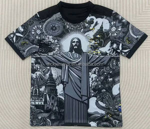 Maglia da calcio brasiliana maglia da calcio personalizzata 2025-tailandese-prodotto adulto con fori per il pollice del <span class=keywords><strong>mercato</strong></span> ASEAN alla rinfusa maglia da calcio NEYMAR JR - Product Image 2