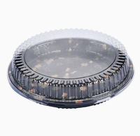 Boîte à sushi jetable ronde en PET de haute qualité HYX-65 Bingo, personnalisable, avec couvercle transparent, emballage alimentaire, feuille d'or