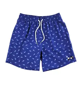 SWIMMING SHORTS 4 WAY STRETCH MEN'S PRINTED TRUNKS V6357 BEACH STYLE