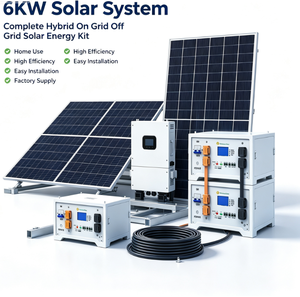 Système <span class=keywords><strong>solaire</strong></span> hybride complet Greensun 6KW monophasé avec <span class=keywords><strong>kit</strong></span> de stockage de <span class=keywords><strong>batterie</strong></span> au <span class=keywords><strong>lithium</strong></span> 48V pour l'alimentation énergétique résidentielle - Product Image 1