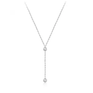 <span class=keywords><strong>Collana</strong></span> a catena rotonda con nappe lunghe in <span class=keywords><strong>argento</strong></span> Sterling 925 originale per gioielli da donna per feste di matrimonio - Product Image 1