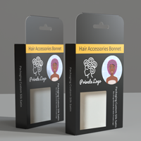 Boîte d'emballage de bonnet pour accessoires de cheveux avec LOGO personnalisé pour bonnet de douche en satin de soie Boîte d'emballage de carte pour bonnet de bain