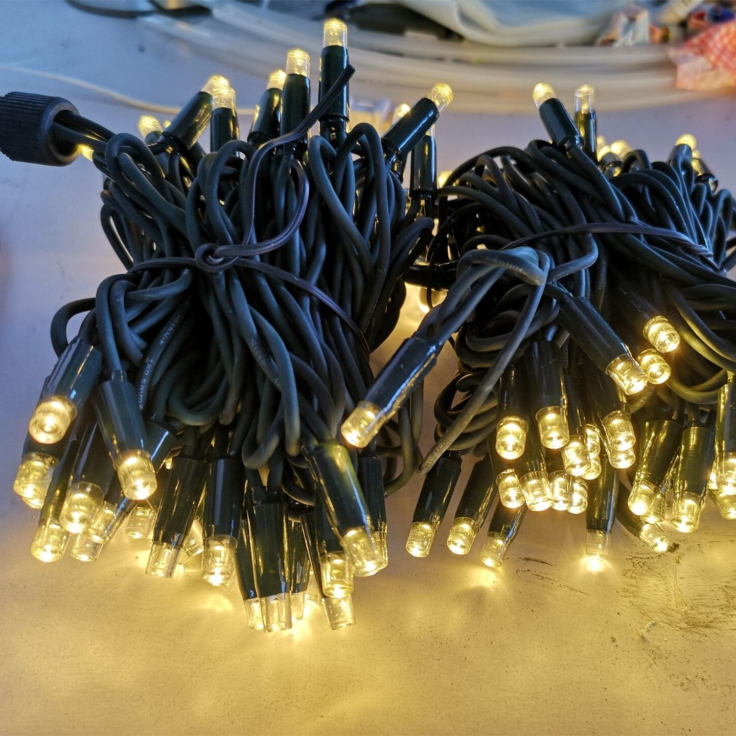 220V IP65 Rated 10m White and Warm White Changing Bicolor Rubber LED String Light for Outdoor Decor