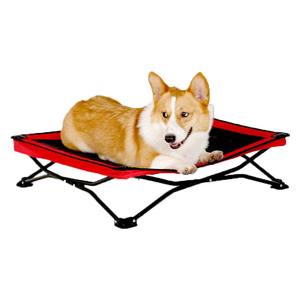 เตียงสุนัขยกสูงระบายอากาศได้ทำจากผ้าอ๊อกซ์ฟอร์ดถอดซักได้กรอบเหล็กพับได้สำหรับกลางแจ้ง - Product Image 2