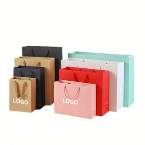 Colorful White Pink <b>Red</b> Green Black Rectangular Multiple Sizes Kraft <b>Paper</b> Bag with Logo for Sale - Product Image 6
