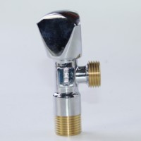 Robinet d'arrêt d'angle en laiton chromé de haute qualité pour toilettes, filetage mâle 1/2*1/2
